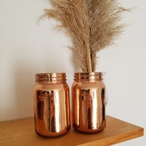Copper Glass Jar Set (2)